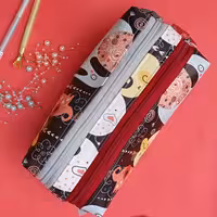 جامدادی دوزیپه طرح فیل، دوزیپ کاملا مجزا، ابعاد جامدادی بزرگ و به راحتی خط کش 20 سانتی توش  جا میشه،آستر پارچه ای 