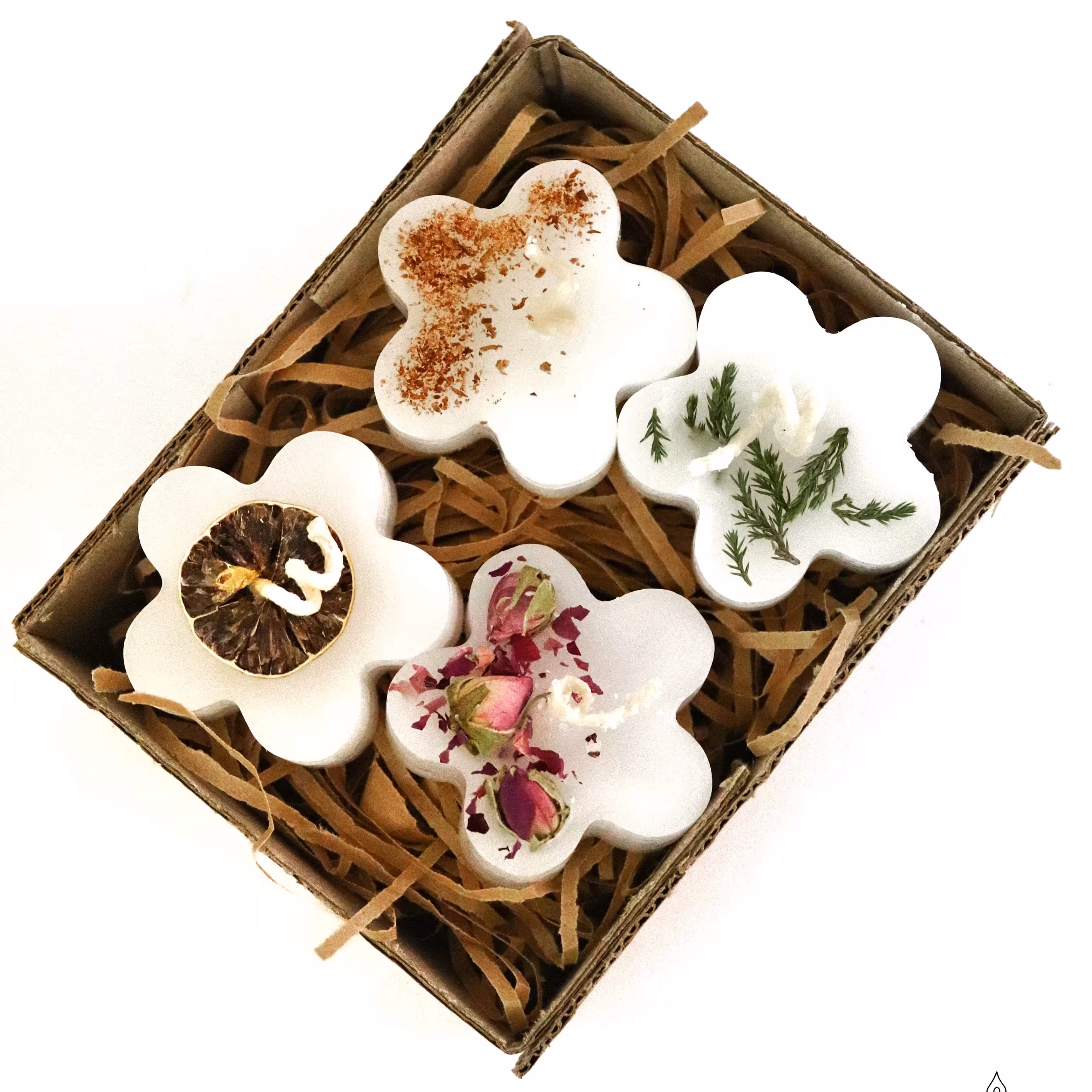 ست چهارتایی شمع قالبی با رایحه ملایم+هدیه