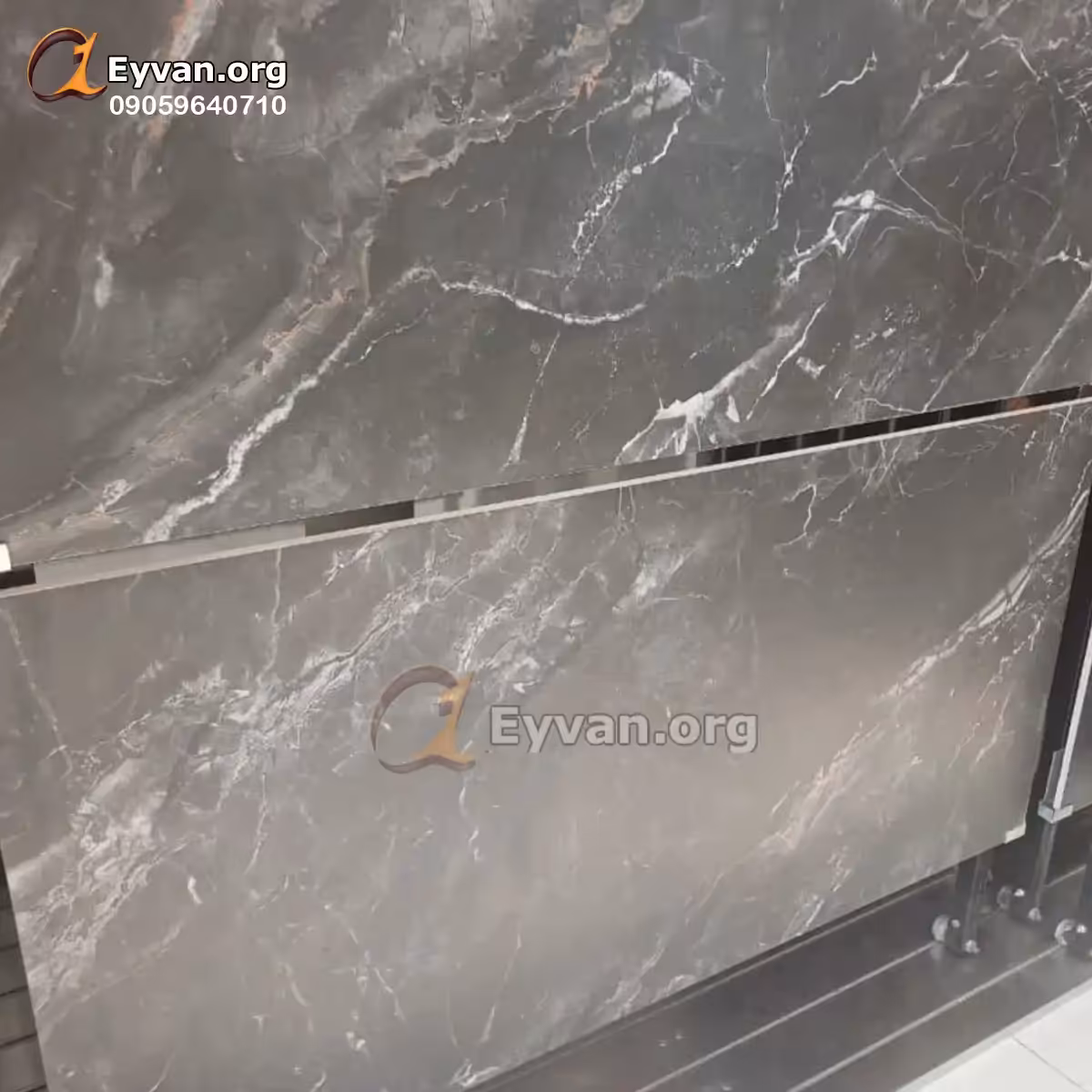 سرامیک پرسلان مات طرح سنگ طوسی رگه دار 11412