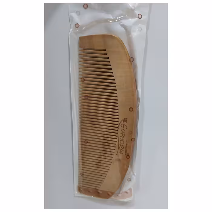 شانه چوبی هلالی دندانه ریز ایفوریا