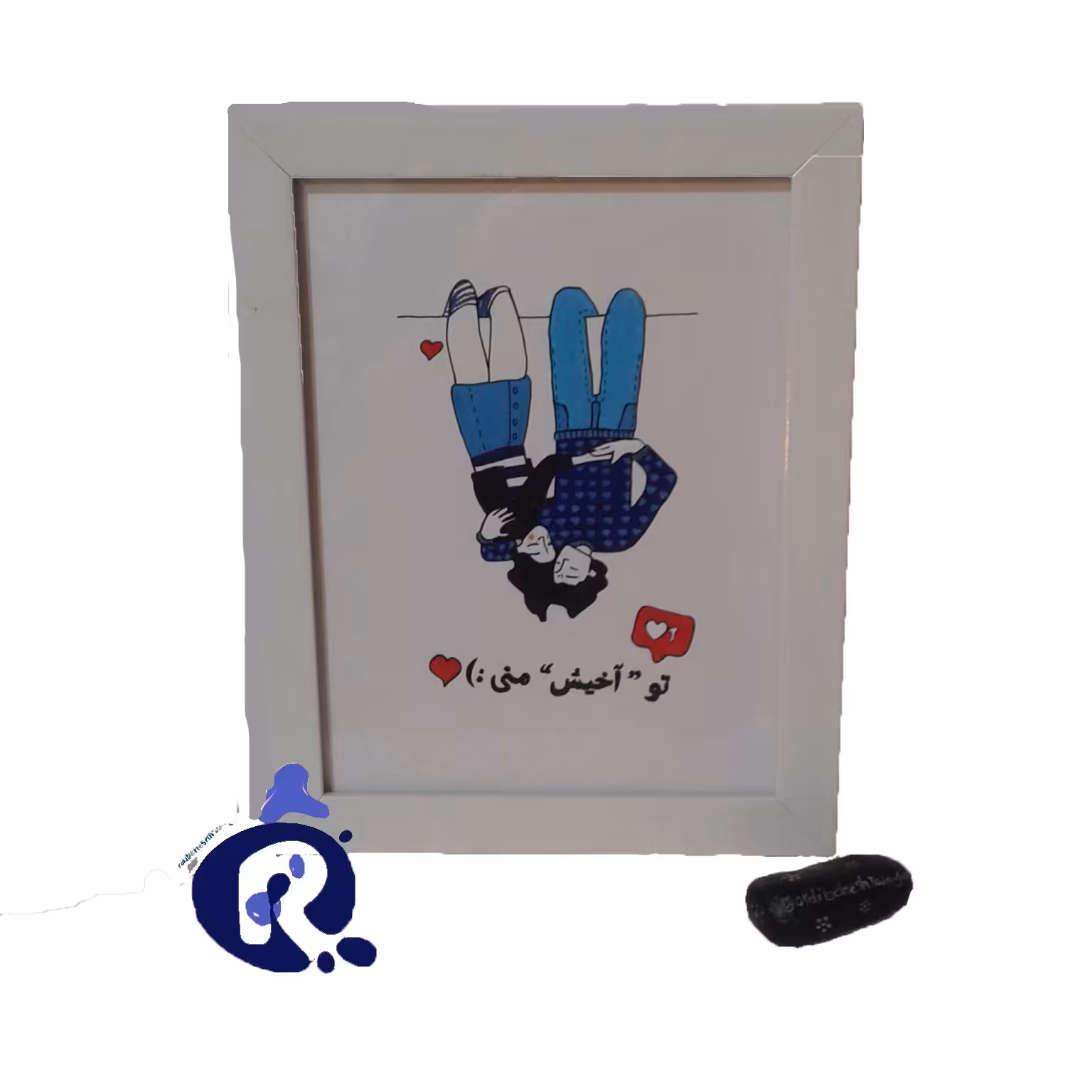 تابلو فانتزی طرح عاشقانه و خاص 16 در 21سانتی متر