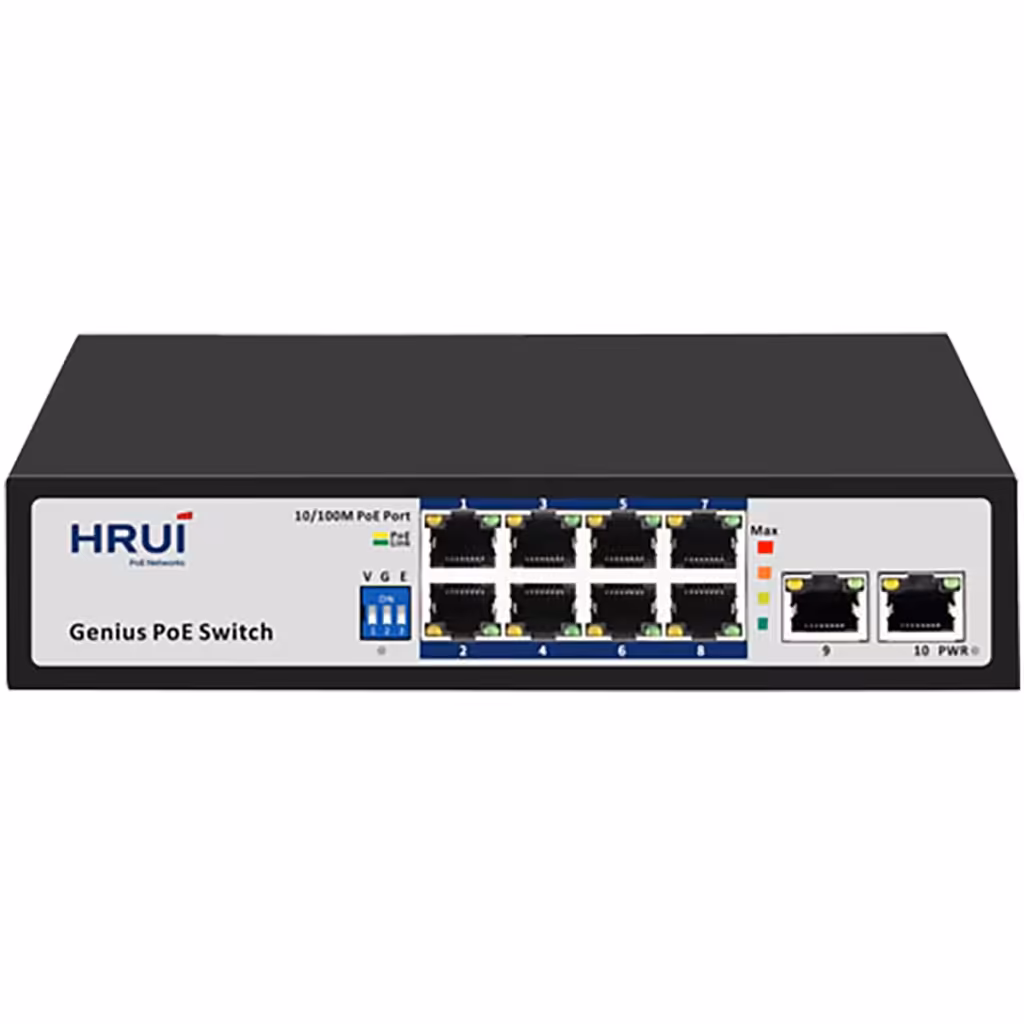 سوئیچ شبکه 8 پورت HRUI مدل HR100-AF-82N