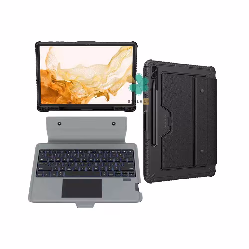 کیف کلاسوری کیبورد دار تبلت نیلکین Bumper Combo Backlit مناسب Apple iPad Air 2020 / iPad Air 4