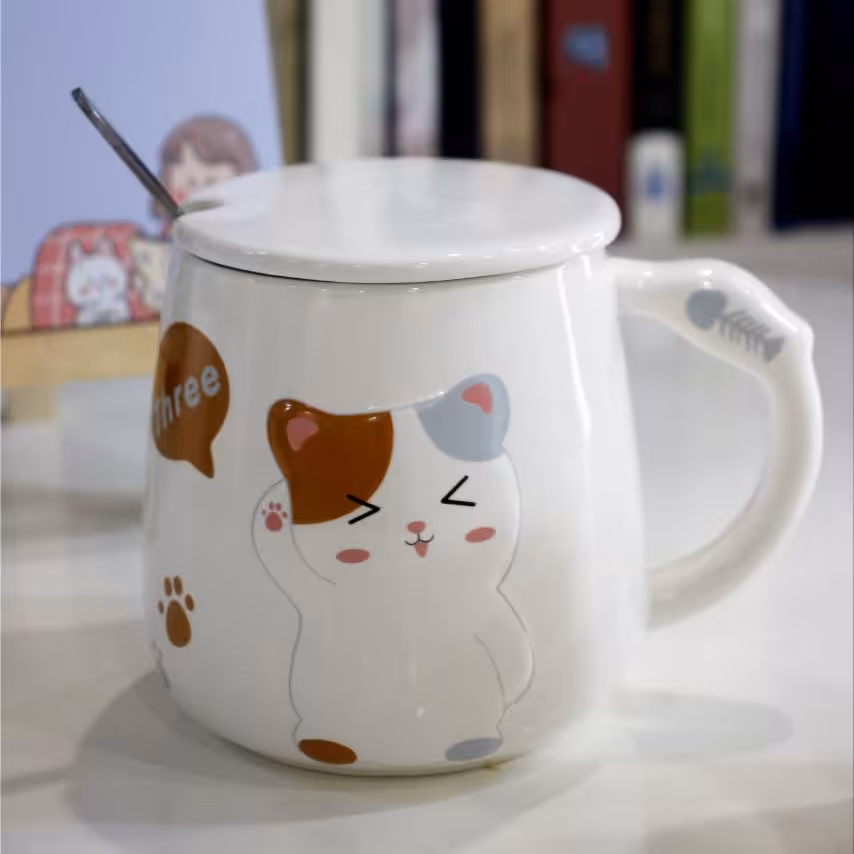 ماگ فانتزی گربه سرامیکی 