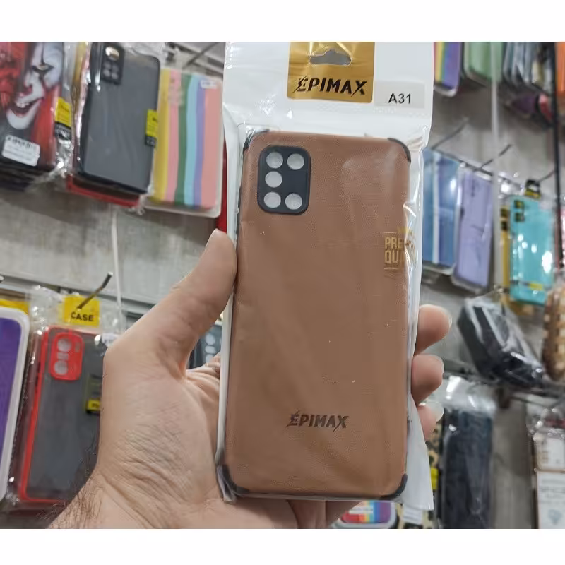 گارد چرمی سامسونگ A31 رنگ کرم