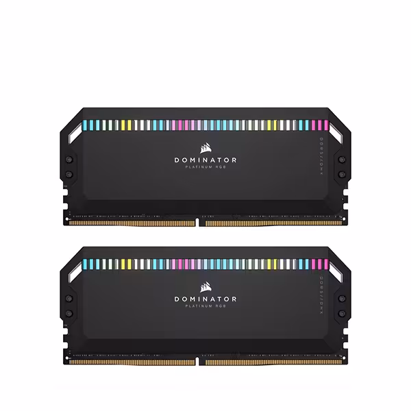 حافظه رم دسکتاپ کورسیر مدل DOMINATOR PLATINUM RGB DDR5 64GB 32GBx2 5600MHz CL40