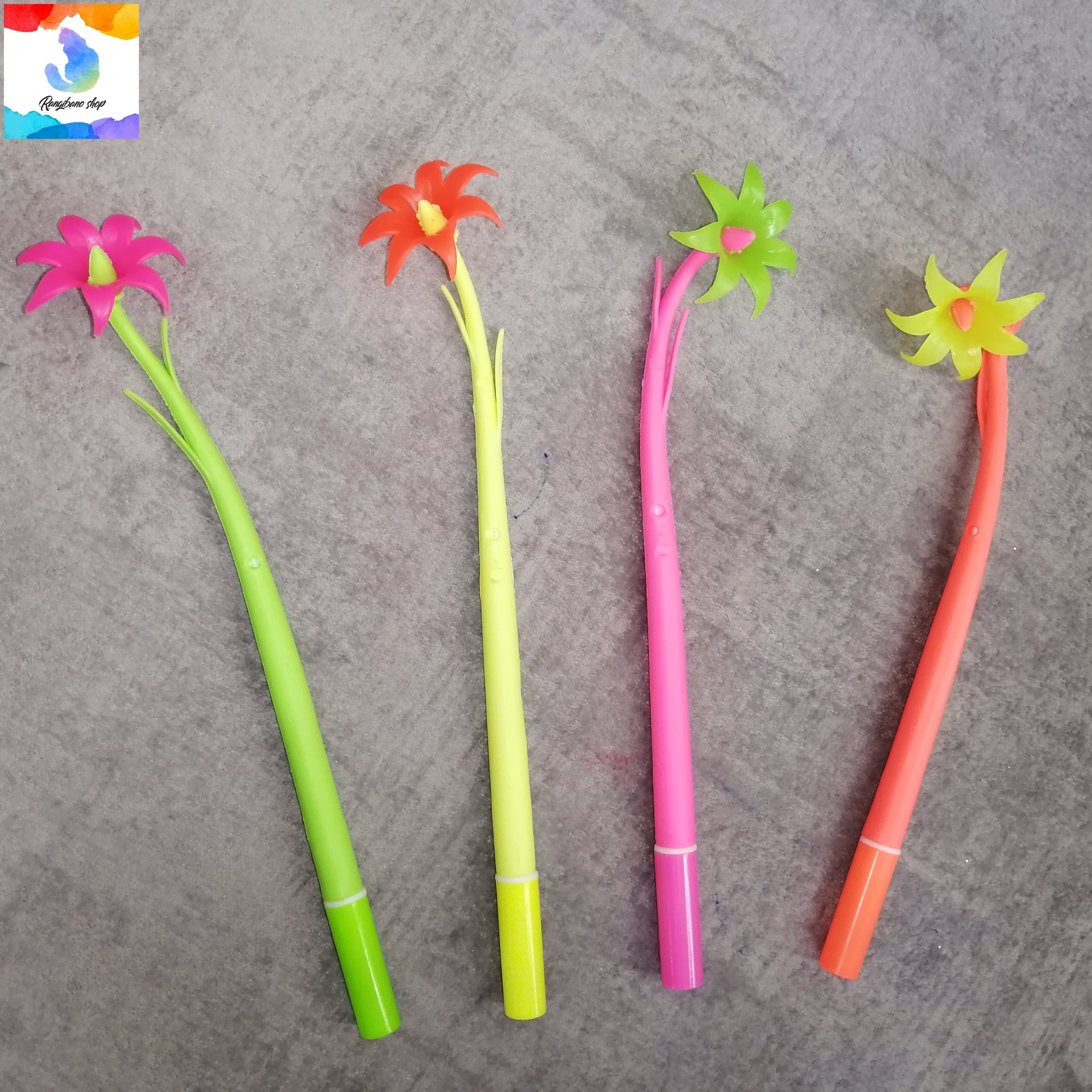 خودکار فانتزی طرح گل با بدنه سیلیکونی