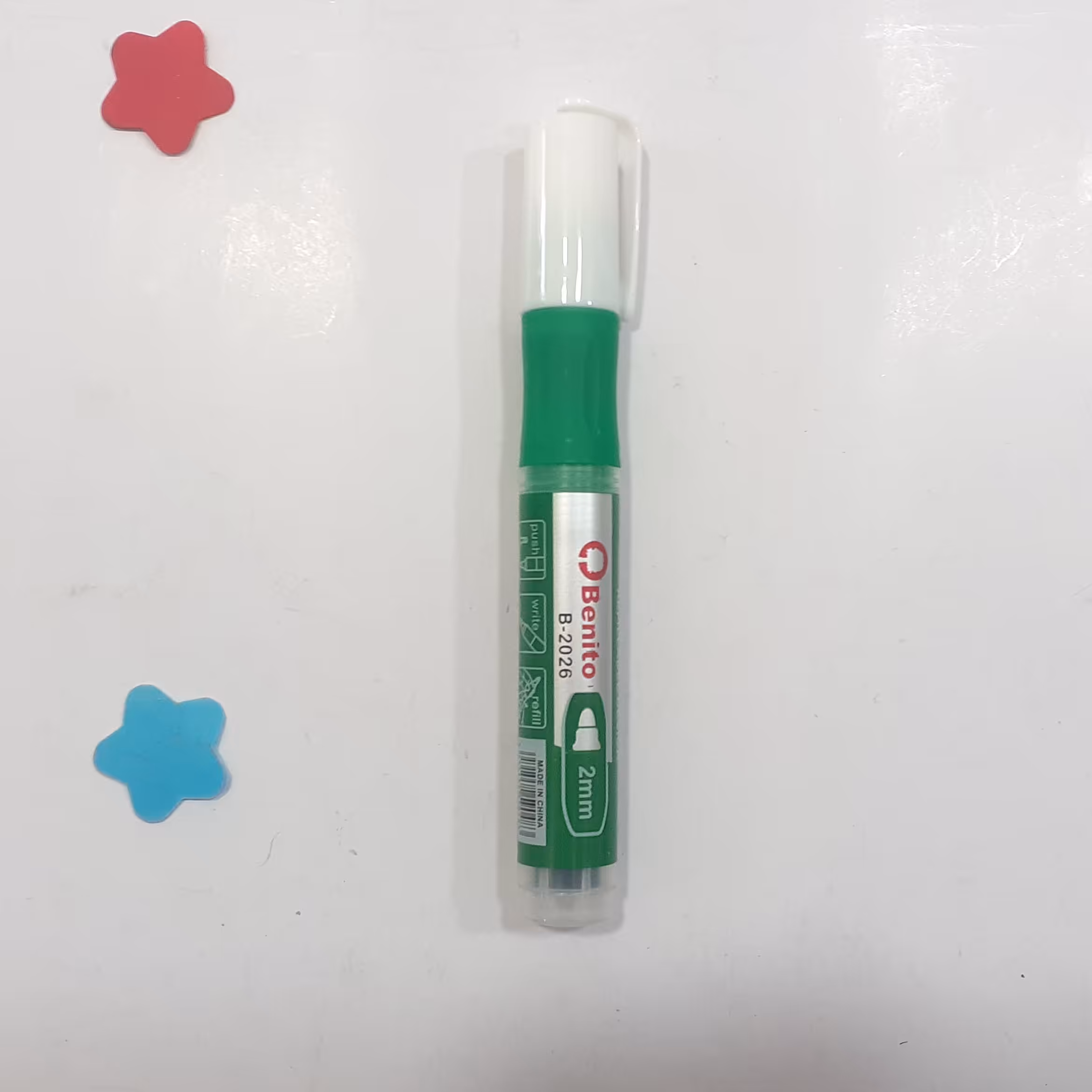ماژیک وایتبرد شارژی بنیتو رنگ سبز