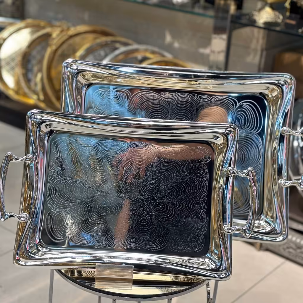 سینی استیل 2تیکه خارجی