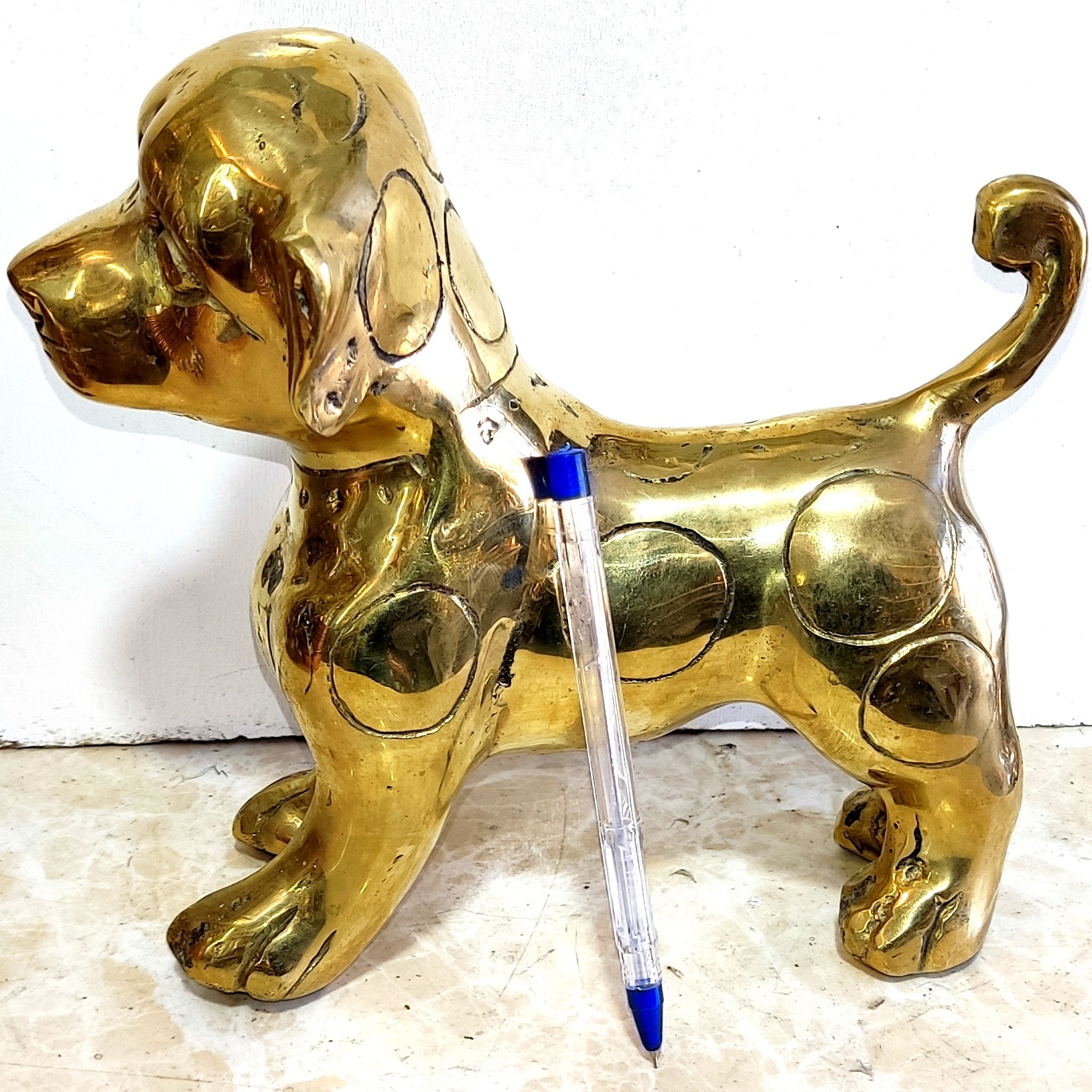 مجسمه برنز توله سگ زیبا و خوشگل حدودا دو و نیم کیلو