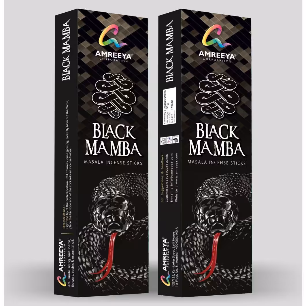 عود دستسا  بلک مامبا محصول هند  وزن 50 گرم  حدودا23شاخه  زمان سوخت1ساعت