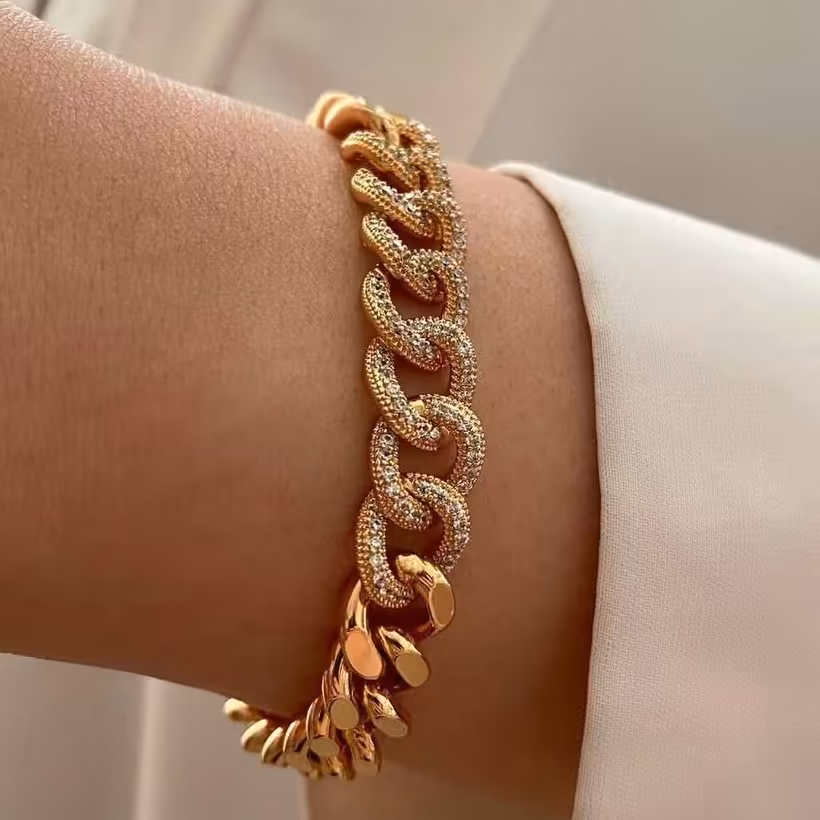 دستبند نگین دار مارک xuping، رنگ ثابت، ضد حساسیت 