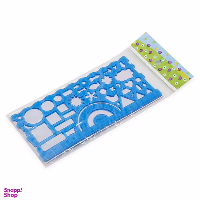 شابلون طرح اشکال مدل A01 رنگ آبی مجموعه 2 عددی