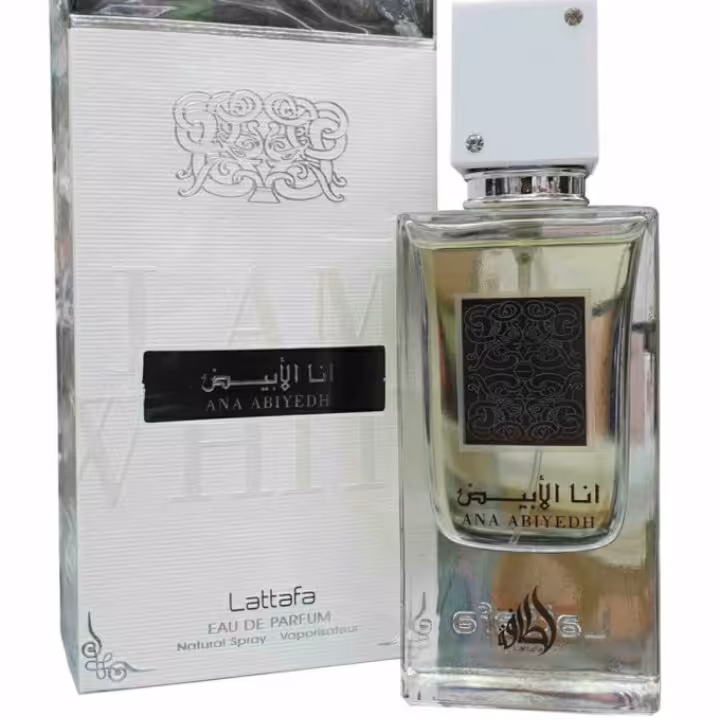 ادکلن اناالابیض 60میل کیفیت و بو عالی ماندگاری یک هفته  برند لطافه