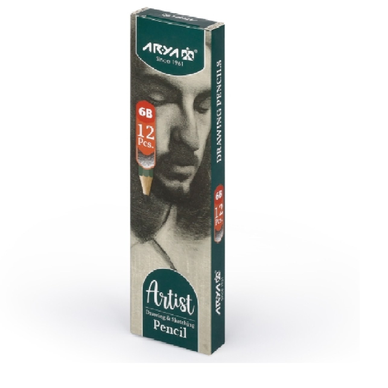 مداد طراحی مشکی ب6 آرتیست آریا (12عددی)