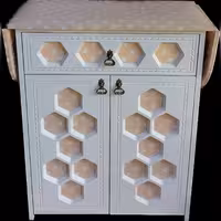 میز اتو وکیوم مدل زنبوری رنگ سفید 