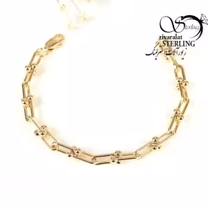 دستبند طرح طلا کد 7537