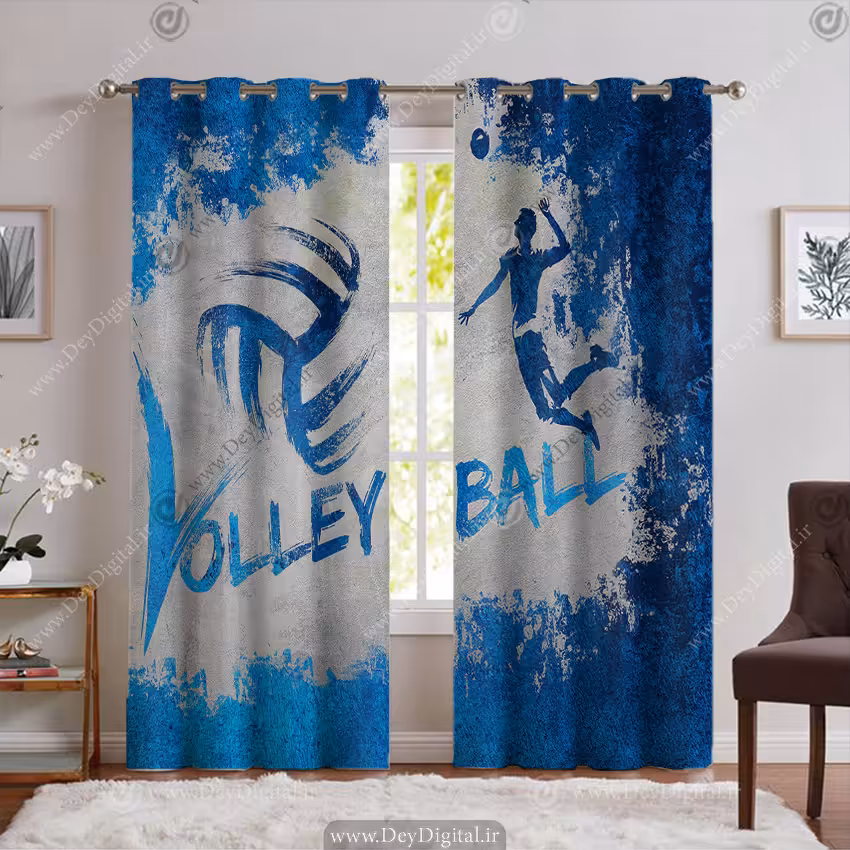 پرده چاپی طرح والیبال PK-6043