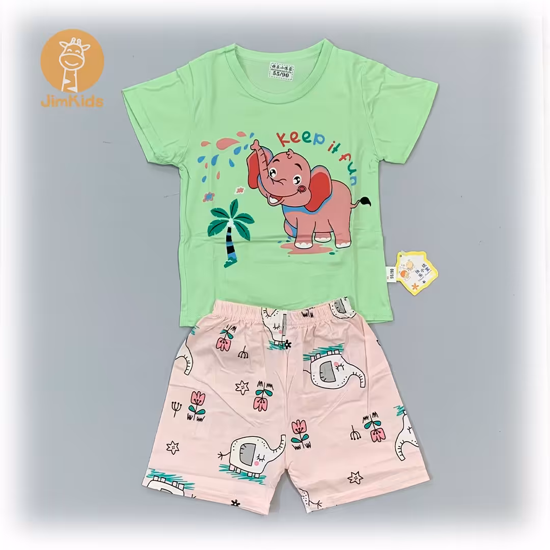 ست تیشرت شلوارک راحتی اسپرت دخترانه و پسرانه 9 ماه تا 7 سال