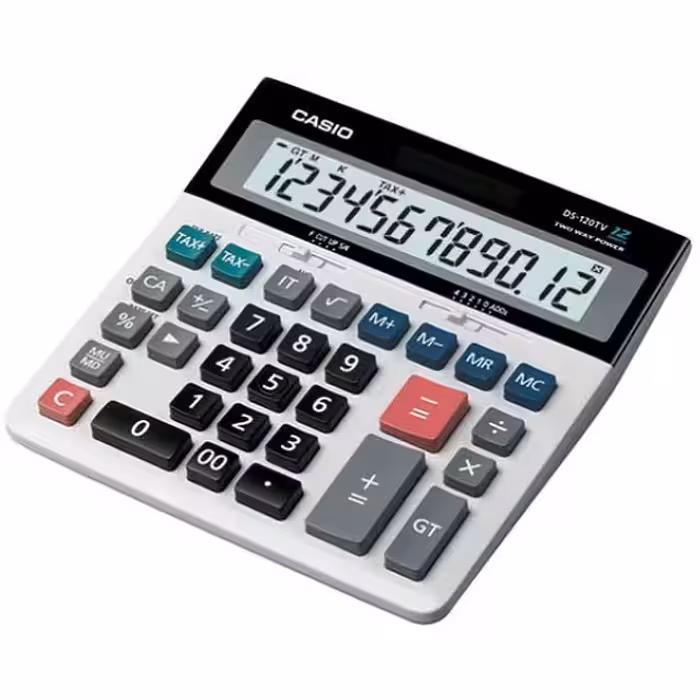 ماشین حساب رومیزی کاسیو دی اس 120 تی وی