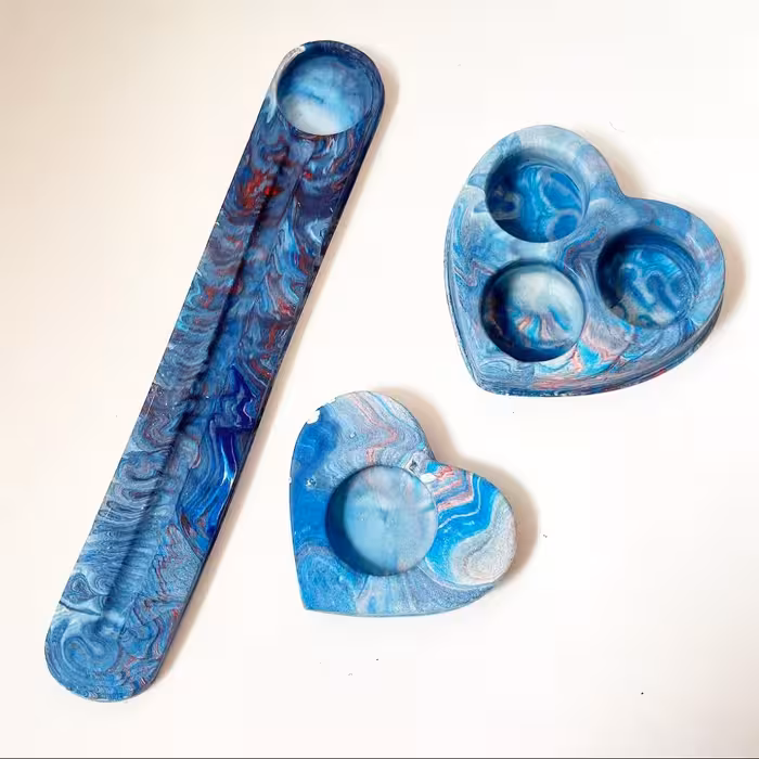 ست اقتصادی سه تکه جا وارمرتک،جا وارمر سه تایی ، جا عودی سنگ مصنوعی 