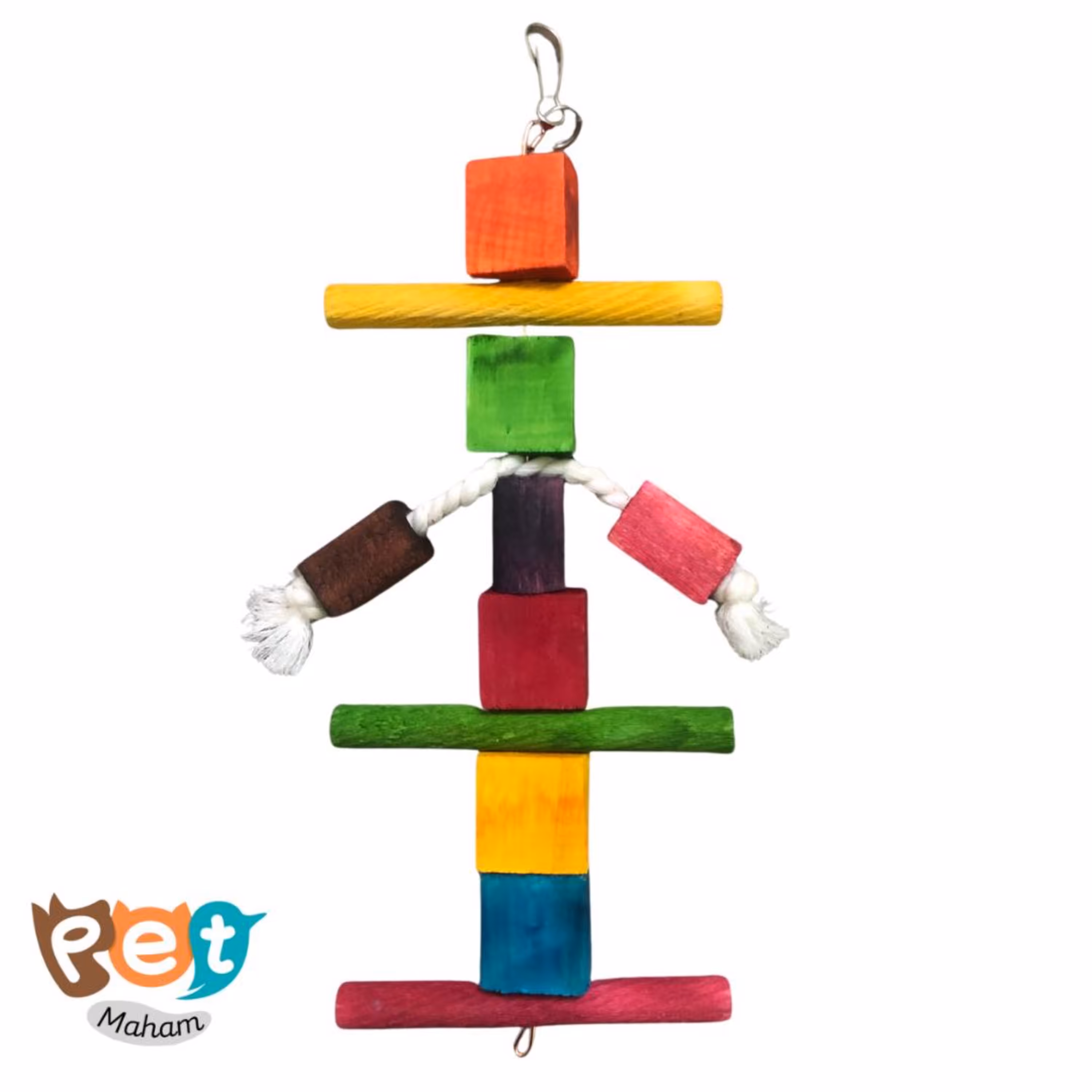اسباب بازی پرنده ریسه ایی چوبی با رنگ خوراکی 