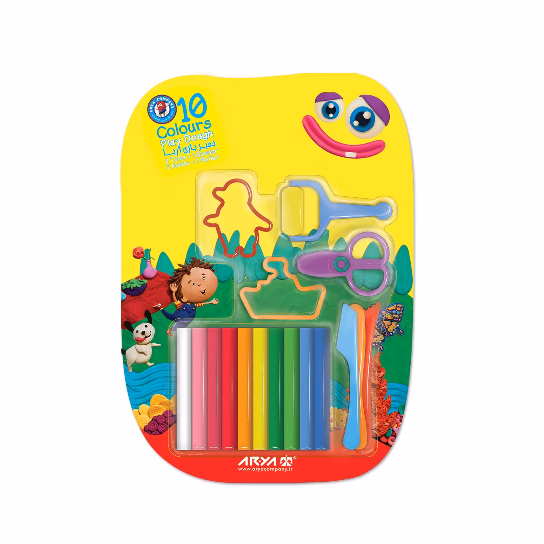 خمیربازی وکیومی 6 رنگ با ابزار آریا