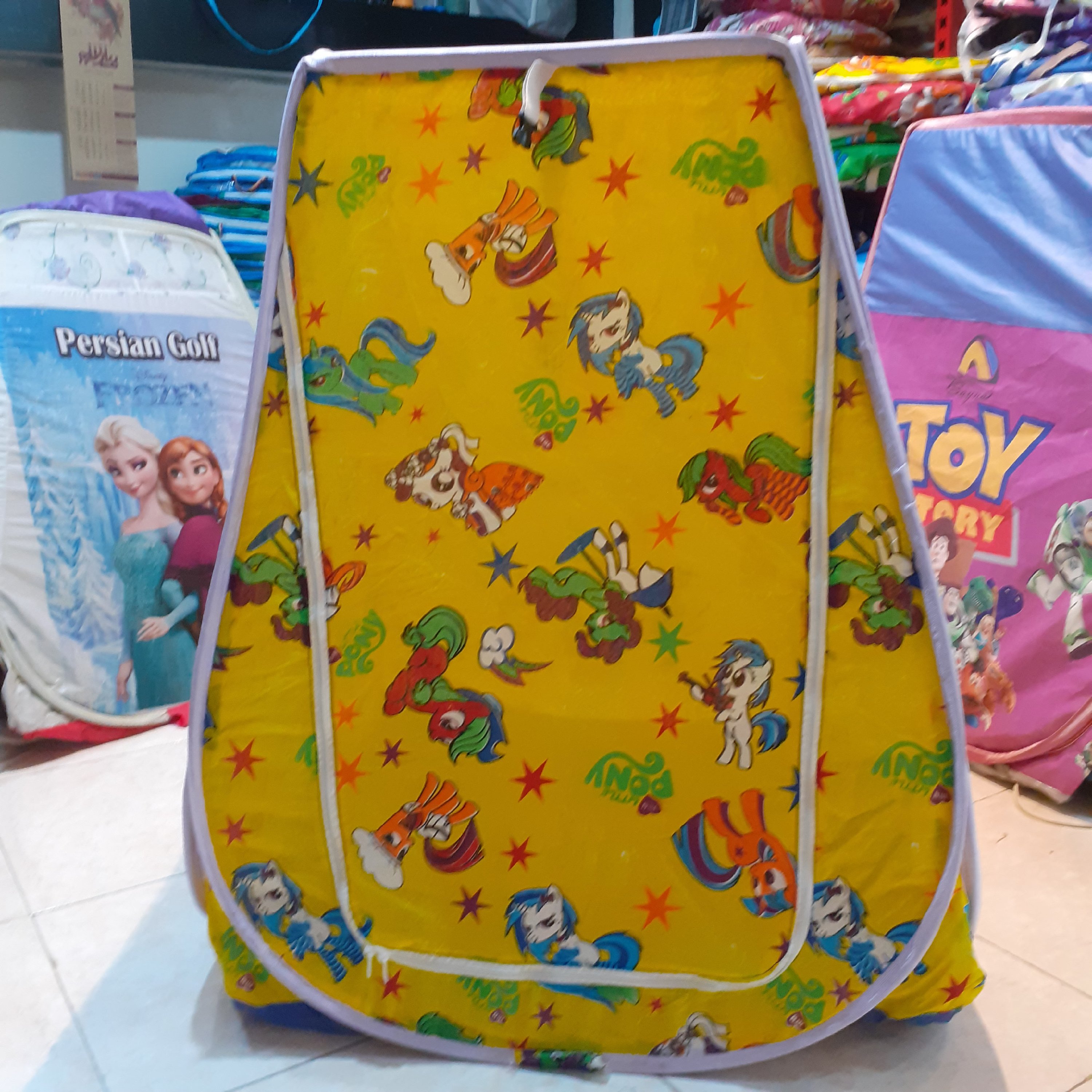 چادربازی کودک پونی پارچه ای زرد