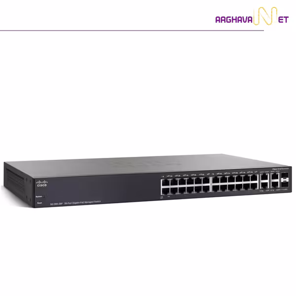 سوئیچ شبکه poe مدل SG300-28PP | شبکه ارغوان 021-41902
