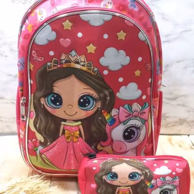 کوله مدرسه با جامدادی