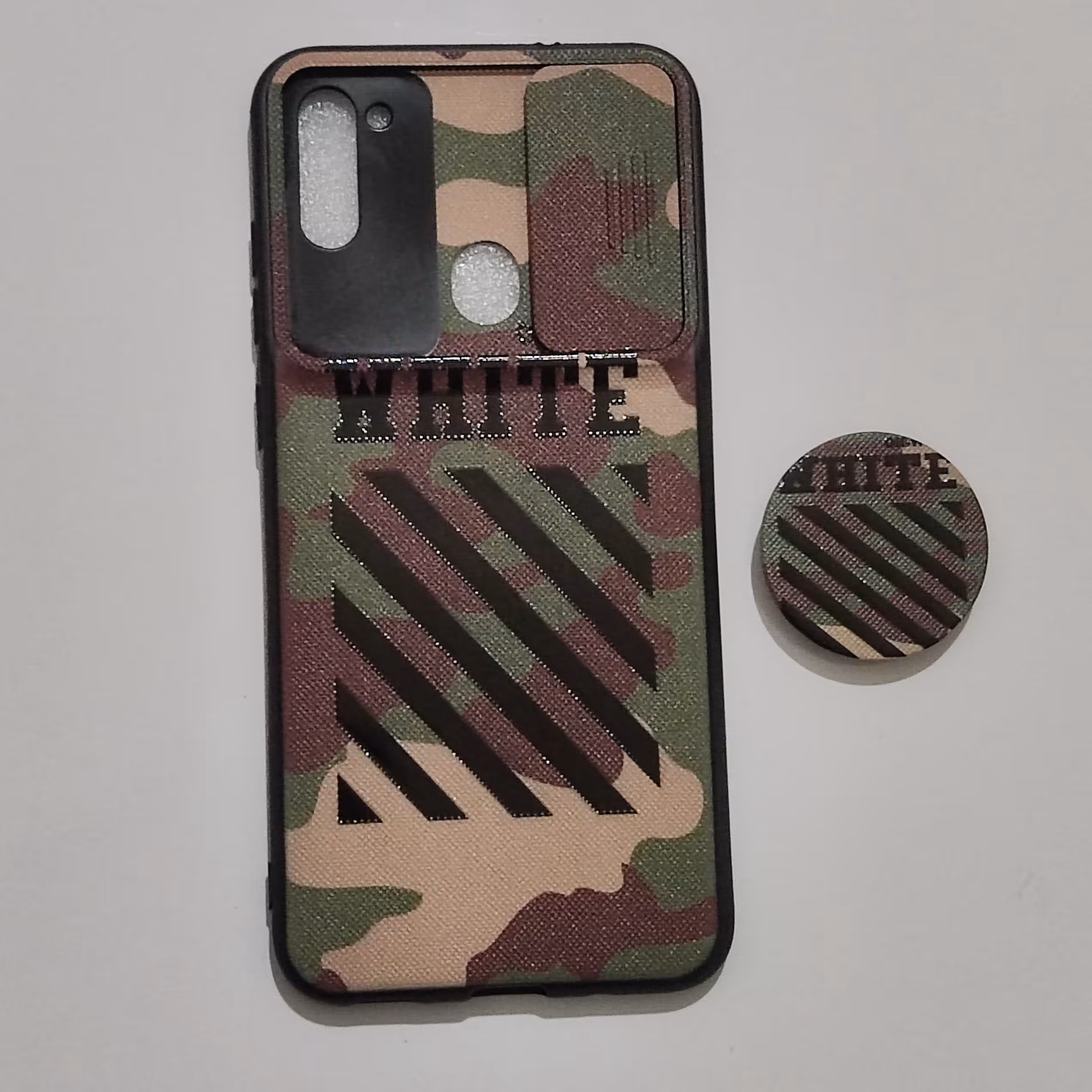 قاب طرحدار پاپ سوکت دار کشویی ژله ای چریکی گوشی سامسونگ A11 و M11