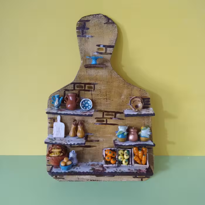 دست سازهای کوچک من آشپزخانه ی مینیاتوری یا مگنت آشپزخانه محصولی از ستاره چوبی