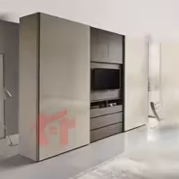 مکانیزم درب ریلی کمد این لاین روکار برقی دکور tv و کتابخانه دو درب فانتونی K079-K080
