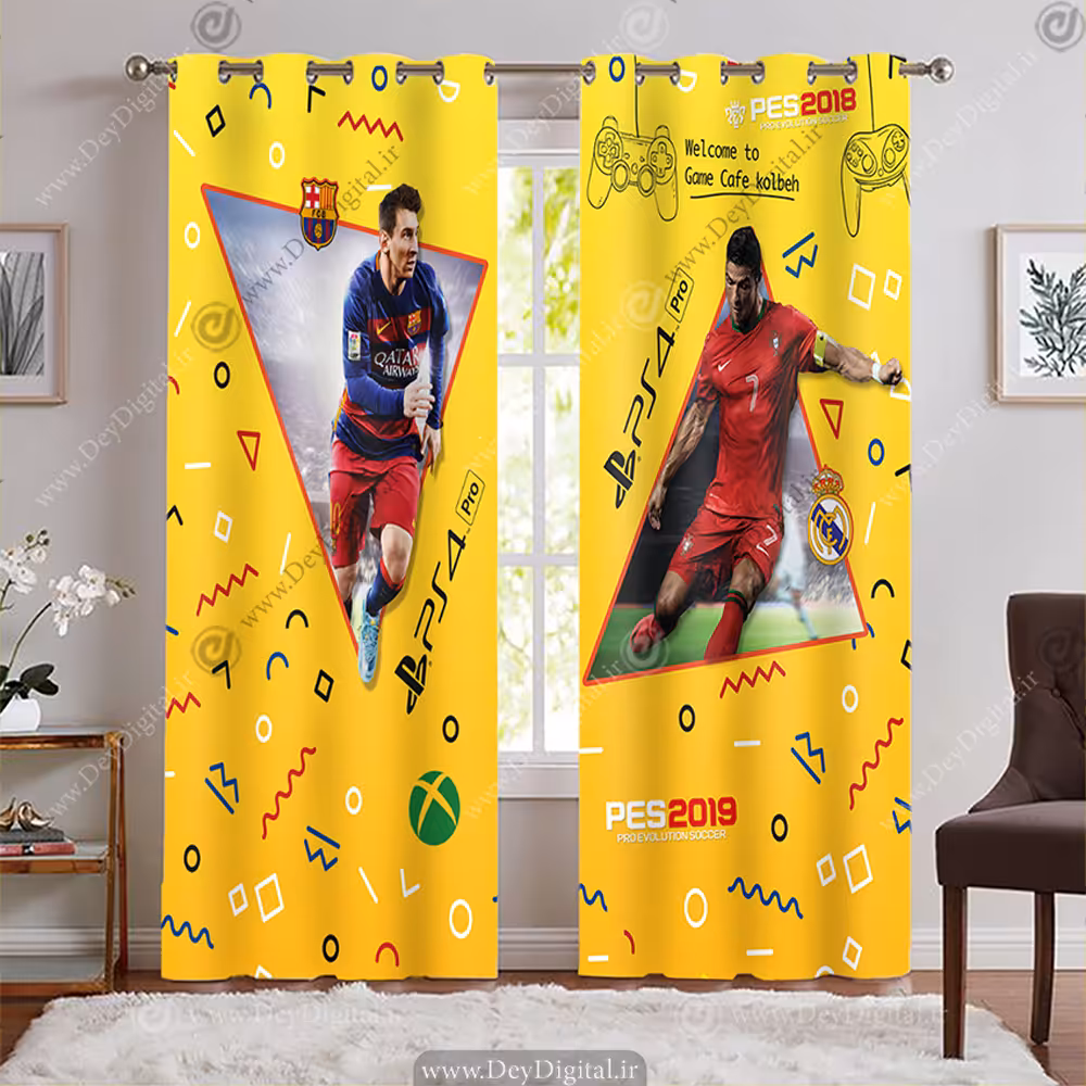 پرده پانچی فوتبالی طرح رونالدو و مسی BA-9025-s