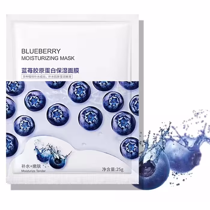 ماسک ورقه ای بلوبری بیوآکوا جوان کننده پوست و ضد پیری زودرس