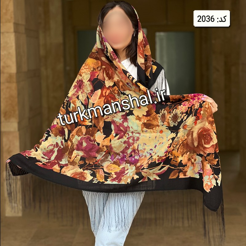 روسری ترکمن ابریشمی (ایتالیایی) کد 2036