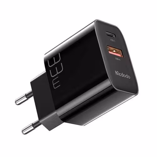 شارژ فست شارژ مک دودو مدل CH-0921 2Port 33W با پورت Type-CMcdodo CH-0921 3A QC3.0 PD 33W Fast Wall Charger