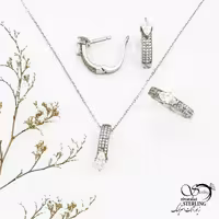 سرویس نقره عیار925 با نگین اتمی کد 11549