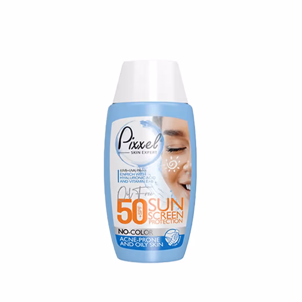 کرم ضد آفتاب پیکسل بدون رنگ مناسب پوست چرب و جوش دار SPF50 حجم 50 میل