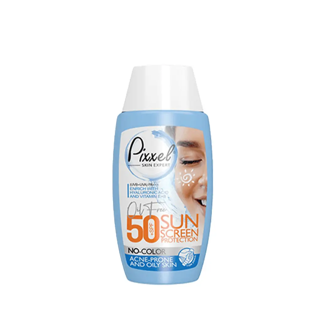 کرم ضد آفتاب پیکسل بدون رنگ مناسب پوست چرب و جوش دار SPF50 حجم 50 میل