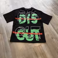 تیشرت مشکی اسپرت طرح شلوغ بارنگ سبز مناسب سن 4 سال تا 12 سال