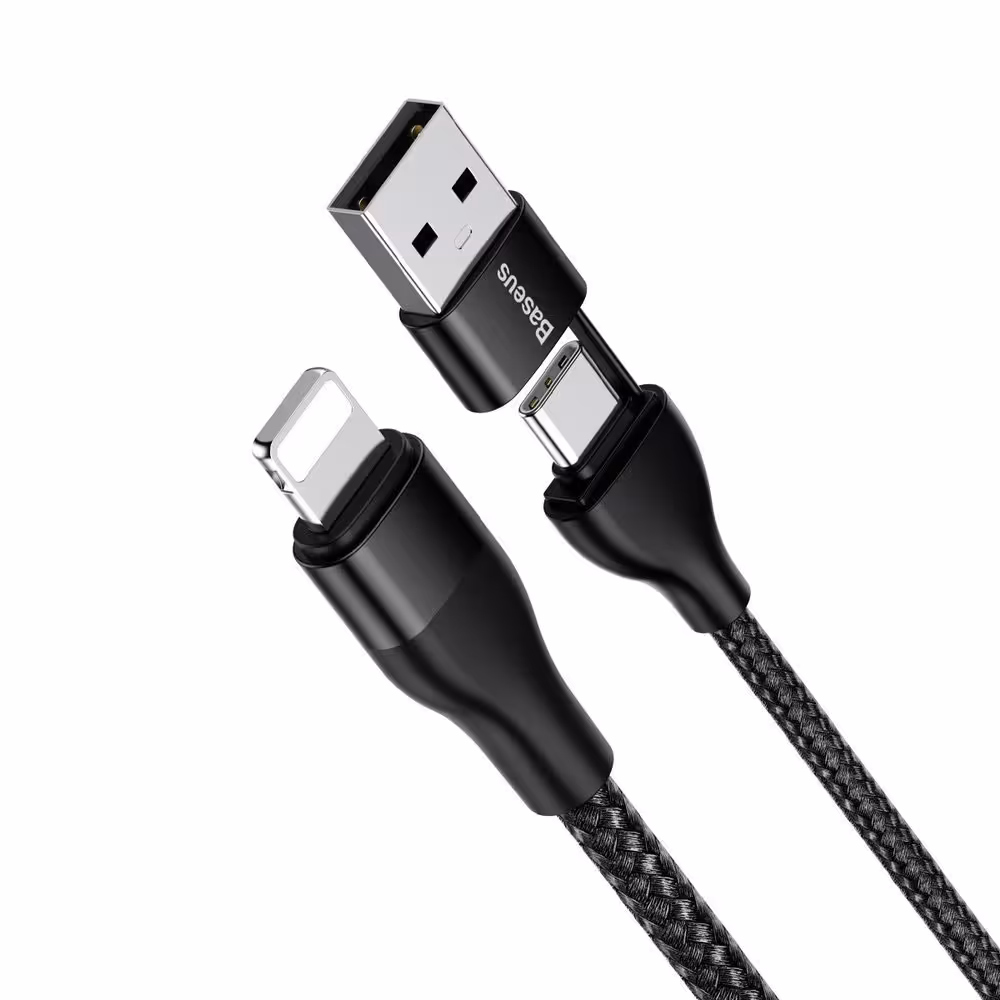 کابل دوکاره لایتنینگ به تایپ سی و USB بیسوس مدل Baseus CATLYW-G01