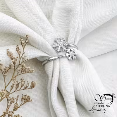 انگشتر نقره گوله برفی فری سایز عیار925 کد 14943