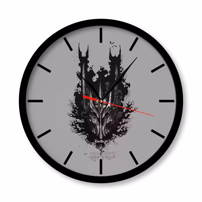 ساعت دیواری  راویتا مدل ارباب حلقه ها کد  3324  در رنگ های مشکی و سفید 