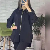 شومیز جلو زیپ الیزه اعلا سایز 38 تا 50