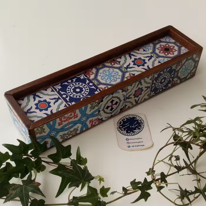 جا قلمی چوبی کشویی طرح 166 هنرکده نقشینه 