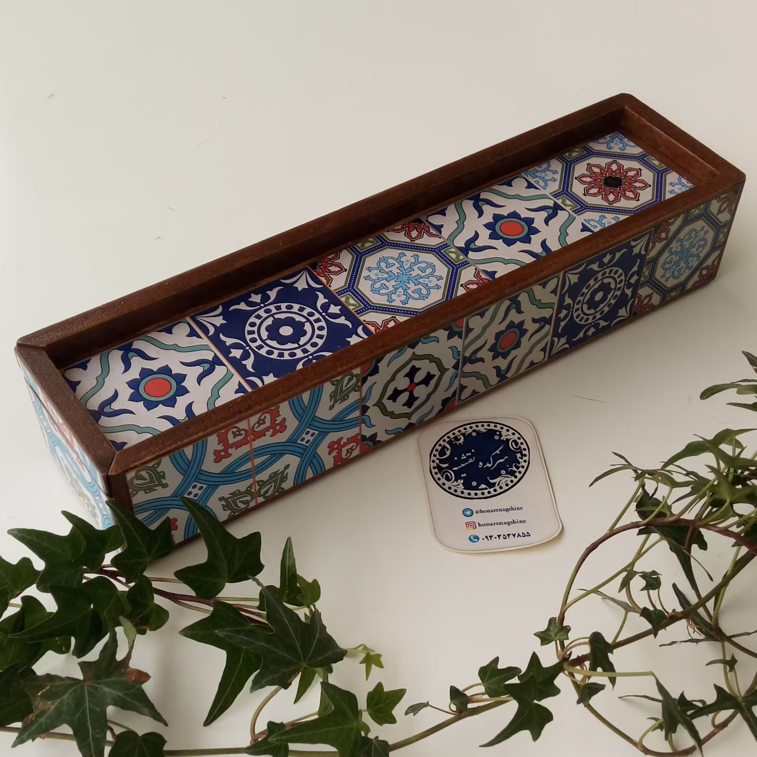 جا قلمی چوبی کشویی طرح 166 هنرکده نقشینه 