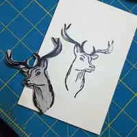 مهر  دستساز طرح گوزن 