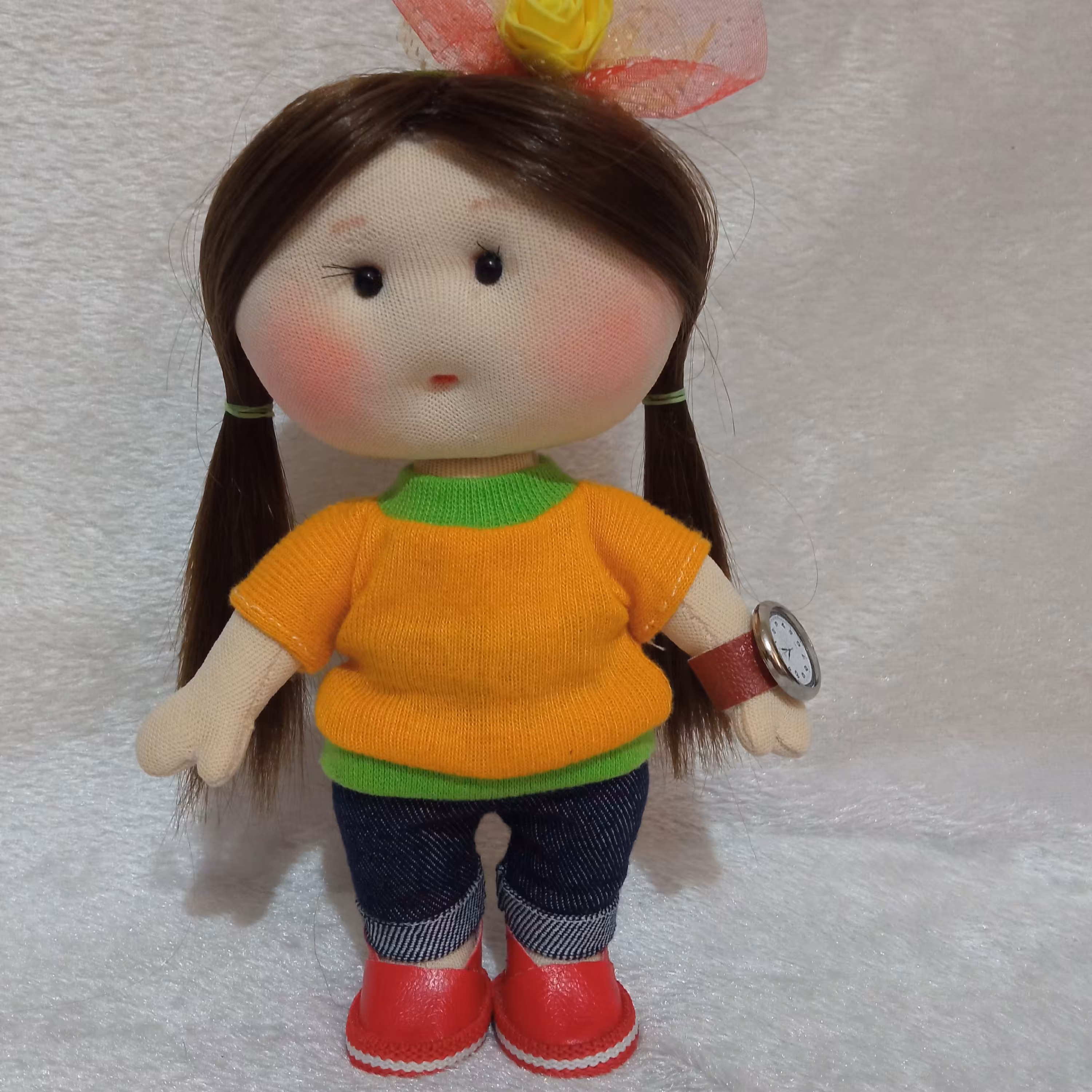 عروسک دست‌ساز طرح دردونه تپلی_زرد