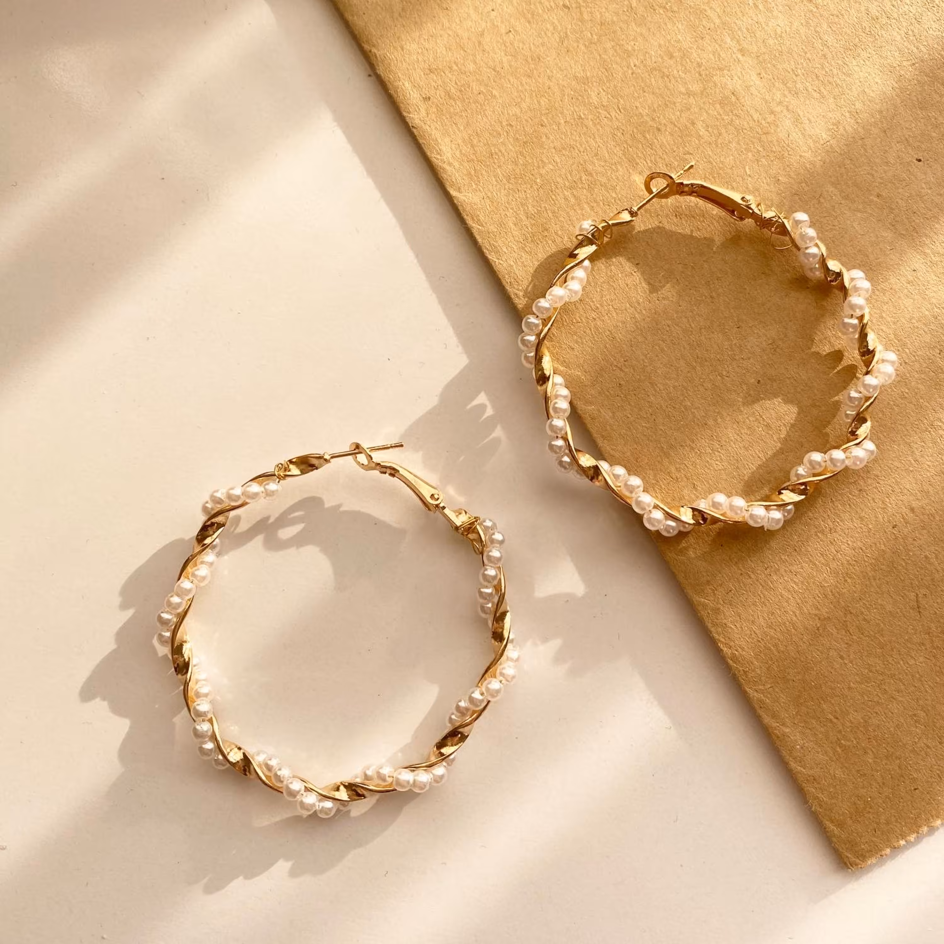 گوشواره حلقه ای مرواریدی 